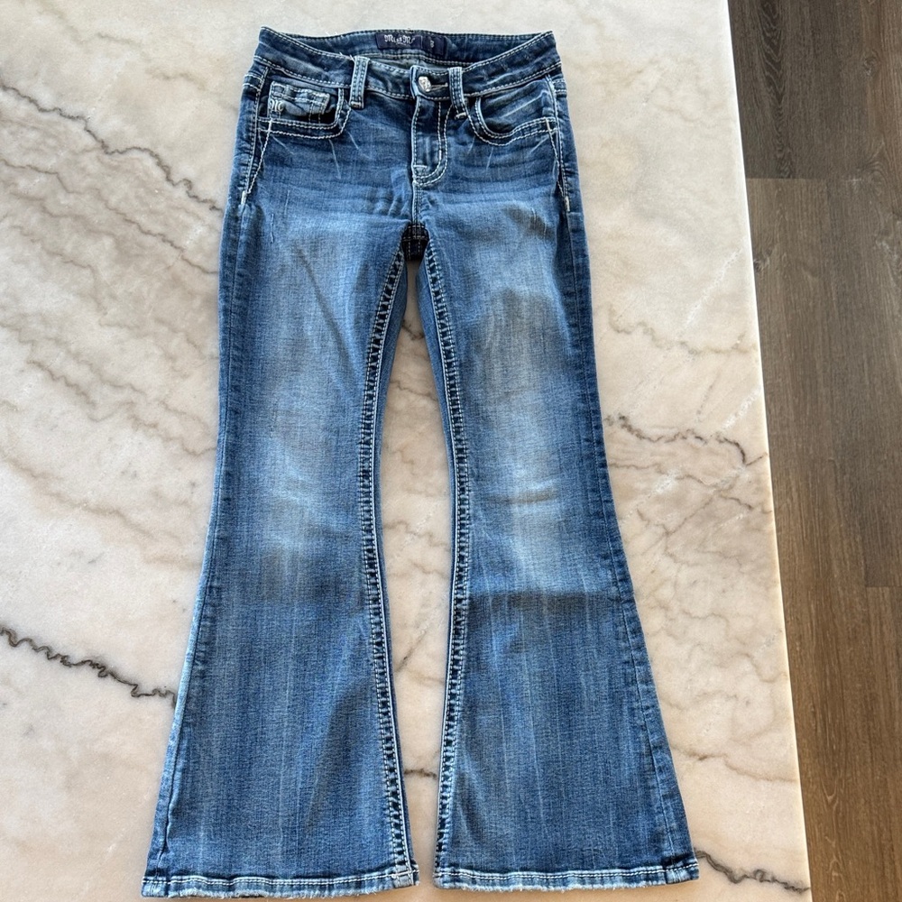 Miss Me Distressed Blue Flare Jeans